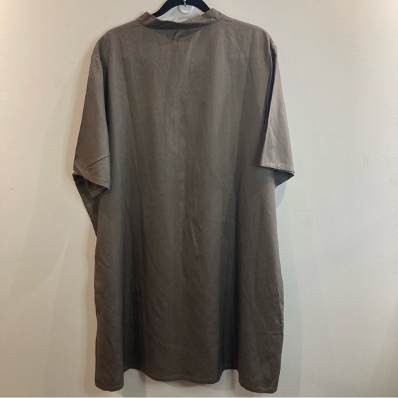 ULLA  POPKEN Sz 20-22 Oversized Short Sleeve Linen Blend Buttoned Shirt Dress - Picture 10 of 10